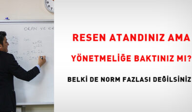 Resen atandınız ama yönetmeliğe baktınız mı? Belki de norm kadro fazlası değilsiniz?